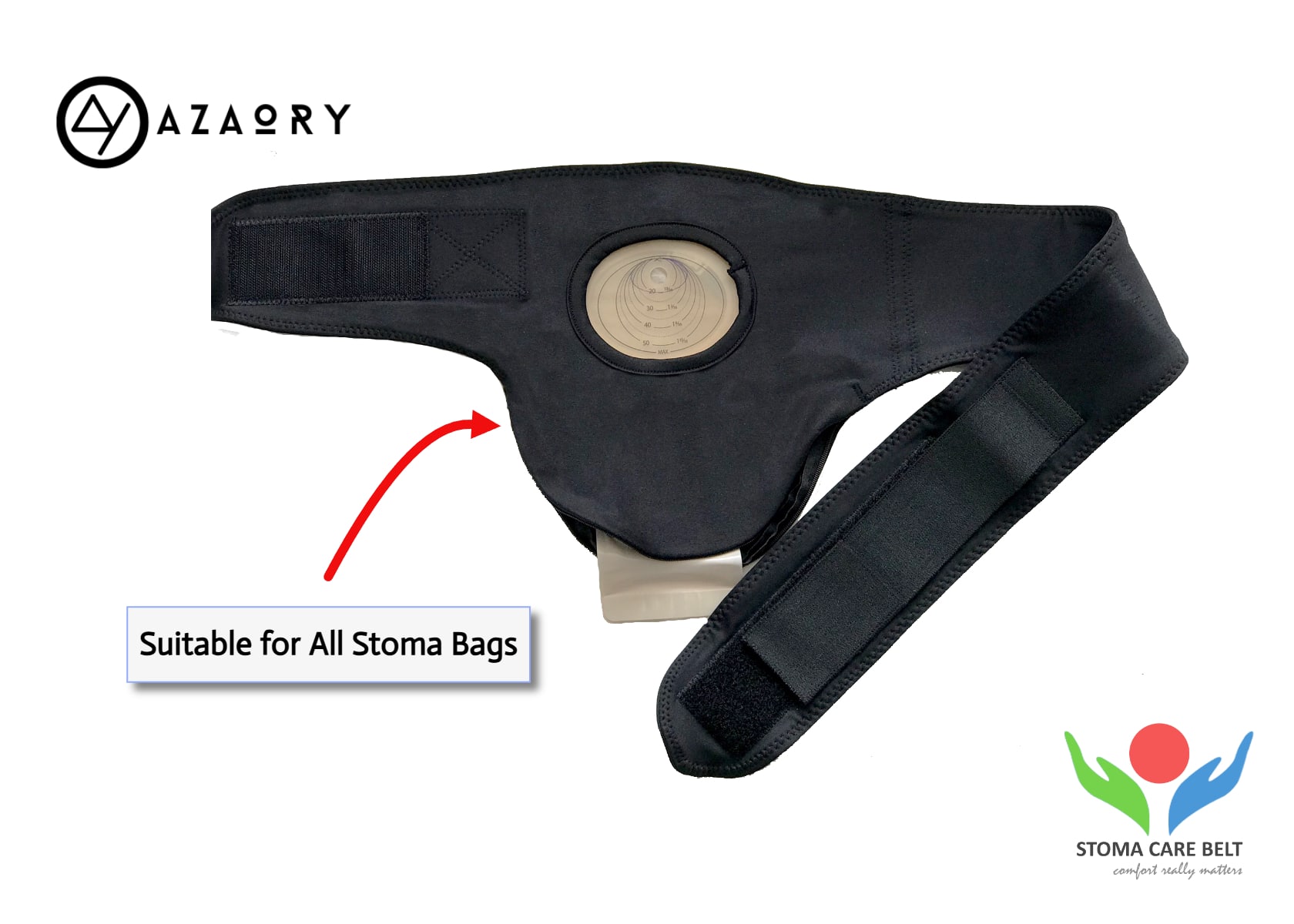 Vertical ostomy support belt Vertical ostomy support belt