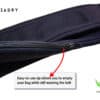 Neoprene Vertical belt easy to use zip allow access to the bag
