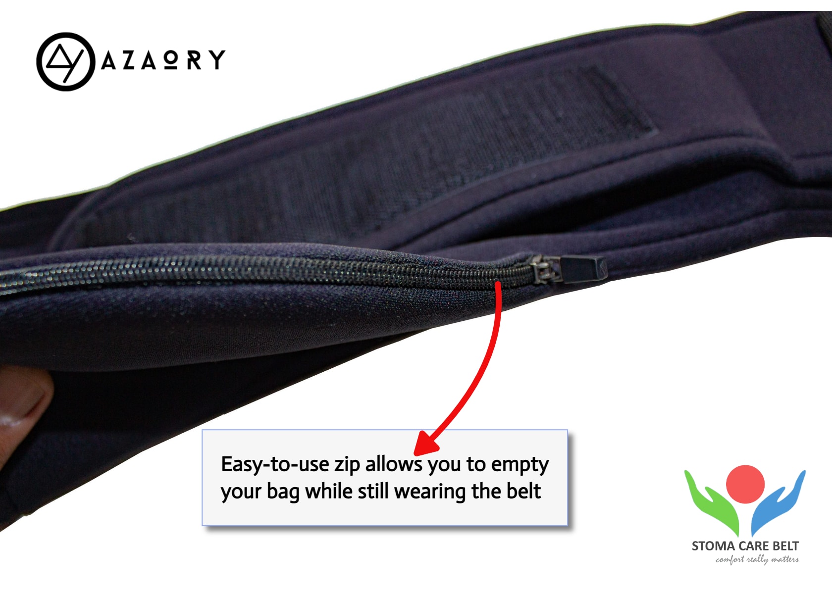 Neoprene Vertical belt easy to use zip allow access to the bag
